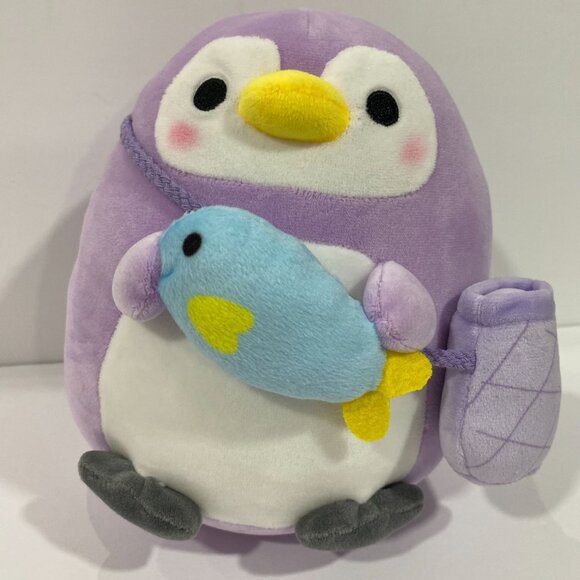NWT Fishing Purple Penguin 8 Inch Plush - Takashoji Brand - Round 1 Prize - Picture 1 of 4